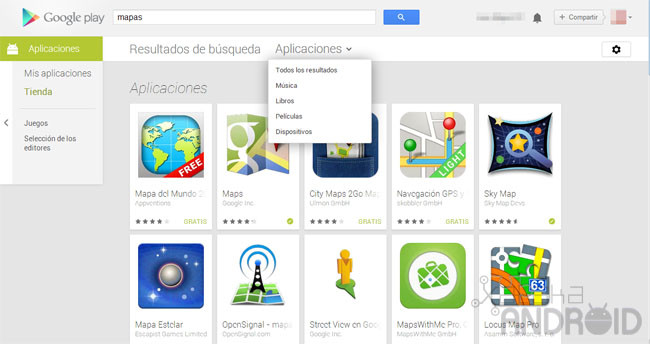 Google Play Store Web Busqueda