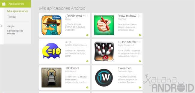 Google Play Store Web Mis aplicaciones