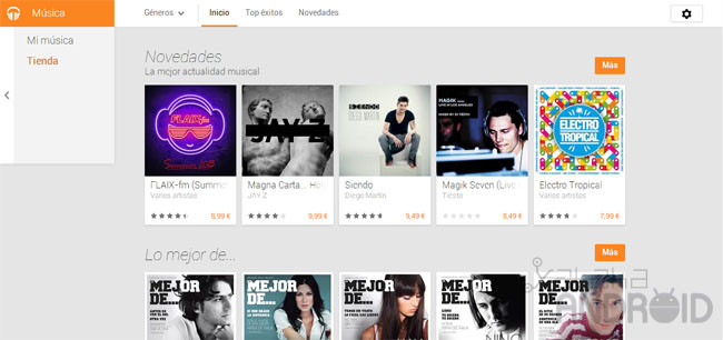 Google Play Store Musica