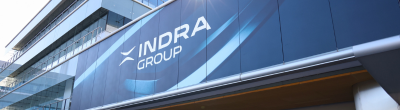 Entrada a las oficinas centrales de Indra Group