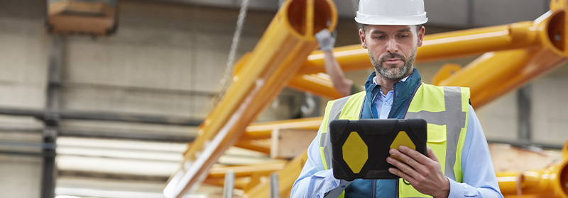 worker with tablet