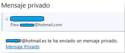 Datos de contacto y destinatario de la cabecera de un mail