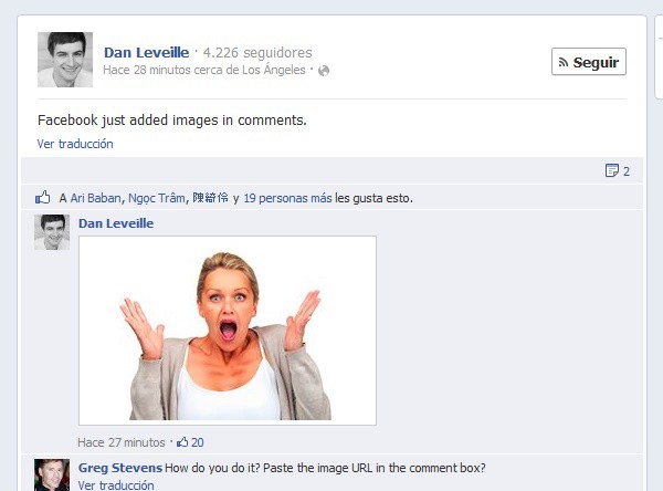 Facebook respuestas con imagen